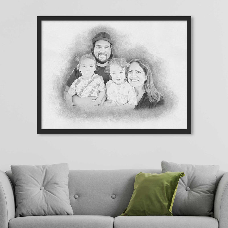 Family Portraits from a Photo | sketches of portraits and photos –  Charlie's Drawings